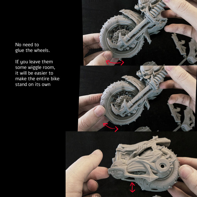 Punk motorsykkel jente 3D modell Klar til å skrive ut 3D Print modell