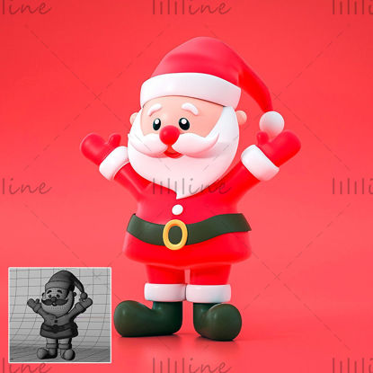 Christmas cute 3d santa claus IP model