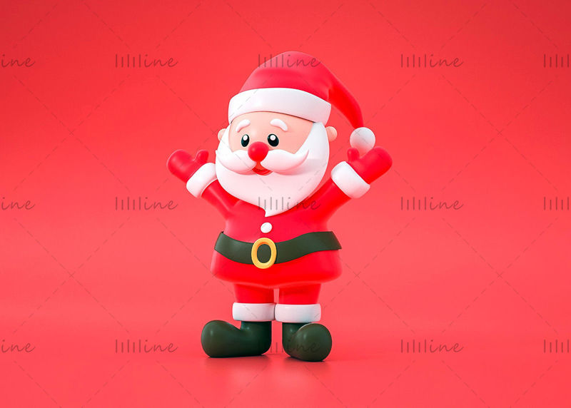 Christmas cute 3d santa claus IP model