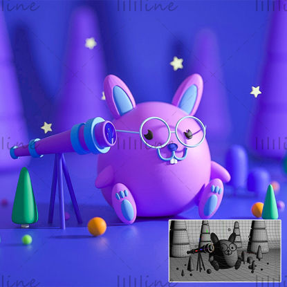 Cartoon IP konijn 3D-model