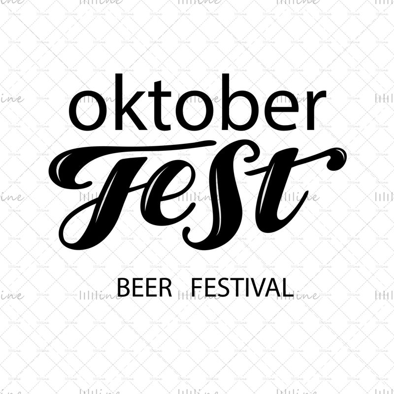 مهرجان البيرة مهرجان أكتوبر حروف مكتوبة بخط اليد