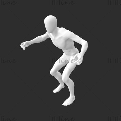 Modello di stampa 3d di manichino uomo slim da sci