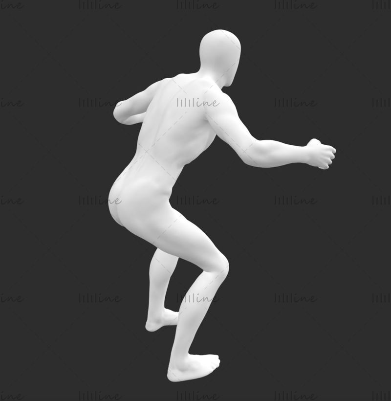 Тънък ски модел мъжки манекен 3d принт модел