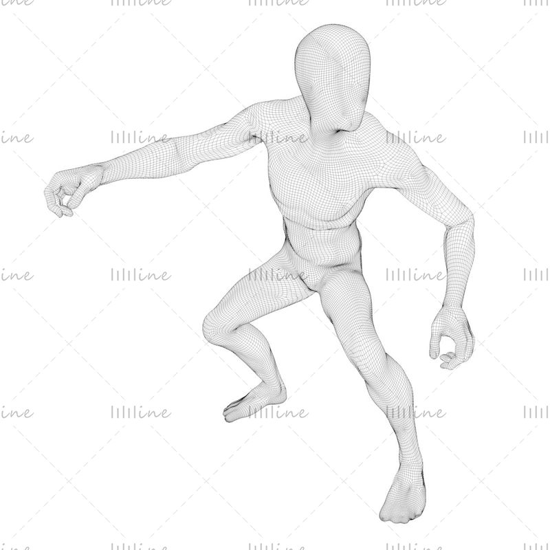 苗条的冲浪男模特冲浪者 3d 打印模型