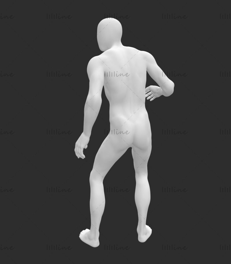 Modelo de impresión en 3d de maniquí masculino de patinaje sobre ruedas delgado