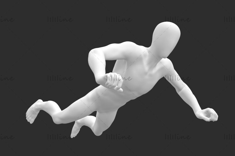 Modelo impresso em 3D de asa delta de manequim masculino magro