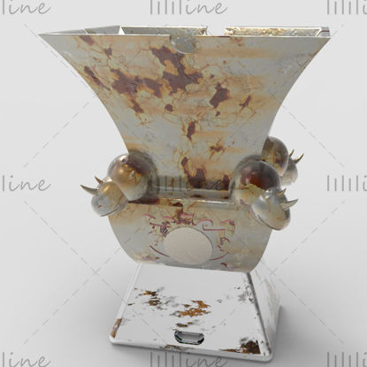 Rhino ashtray creative 3d model made old