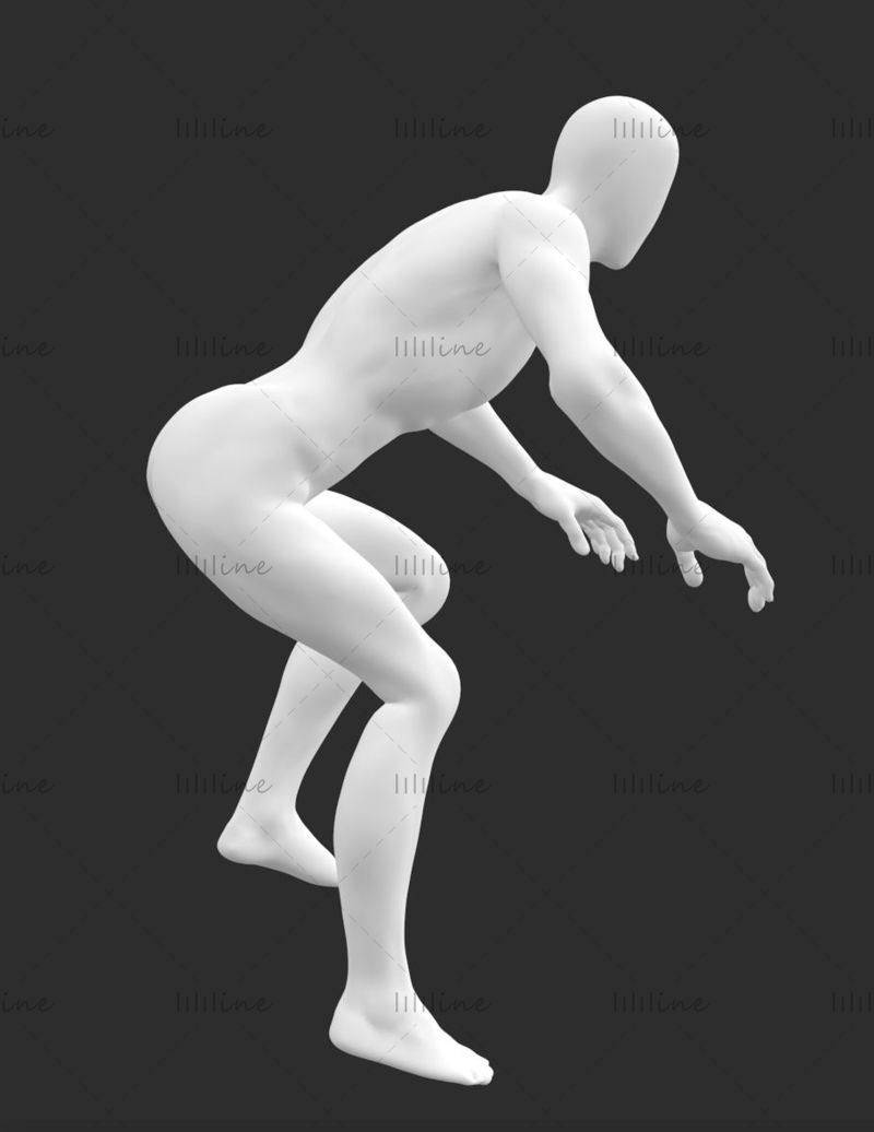 Riding bicycle slim male mannequin 3d print model