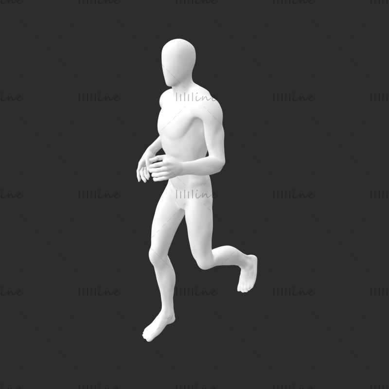 Slank løper mannlig mannequin 3d -utskriftsmodell