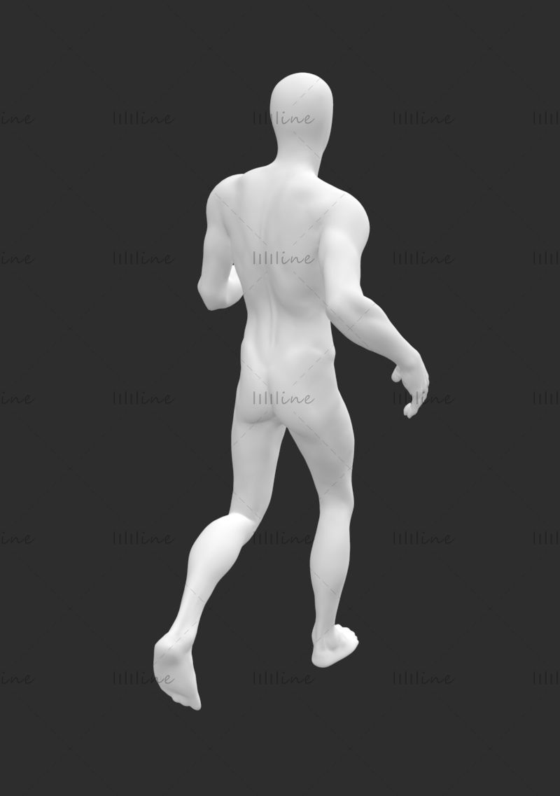 Slank løper mannlig mannequin 3d -utskriftsmodell