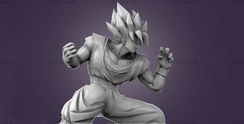 Goku Dragon Ball Figurine 3D model pro 3D tisk CNC router 3D model tisku