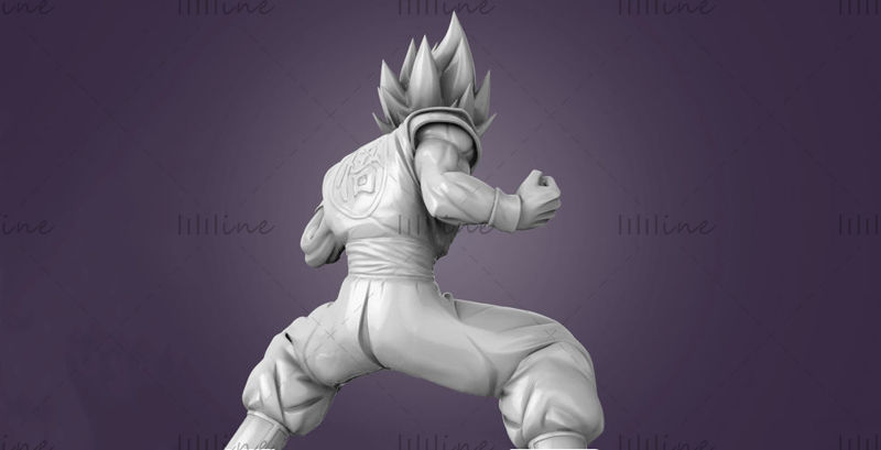 Modello 3D di figurina di Goku Dragon Ball per il modello di stampa 3D del router CNC di stampa 3D