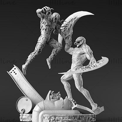 Venom vs Carnage 3D nyomtatott modell STL formátum 3D nyomtatáshoz 3D nyomtatási modell