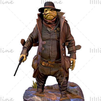 Frog Cowboy Officer Modèle d'impression 3D au format STL pour l'impression 3D