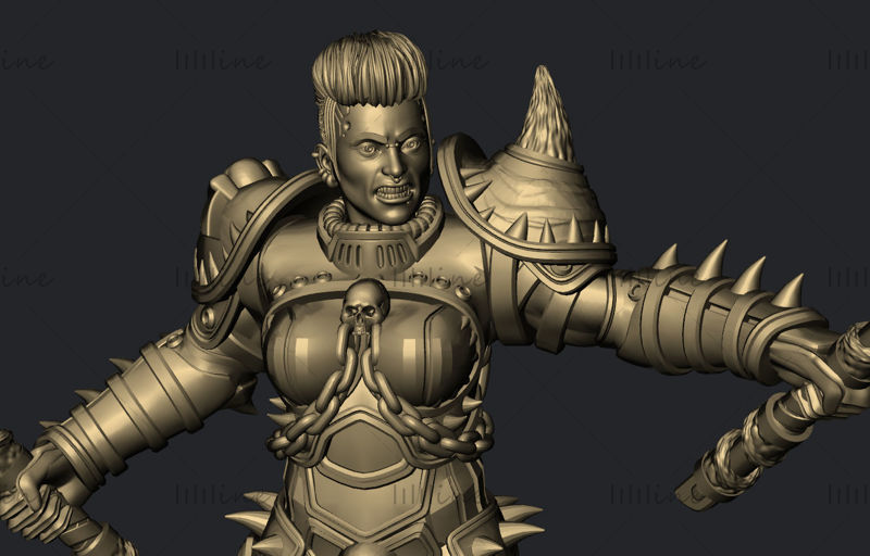 Estatua del guerrero berserker modelo 3D STL para impresión 3D enrutador CNC modelo de impresión 3D