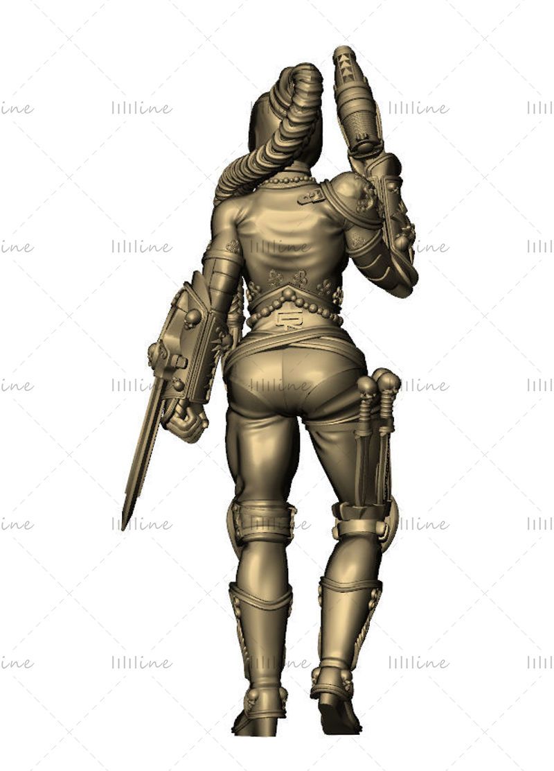 Modello 3D della statua dell'assassino della donna STL per la stampa 3D del modello di stampa 3D
