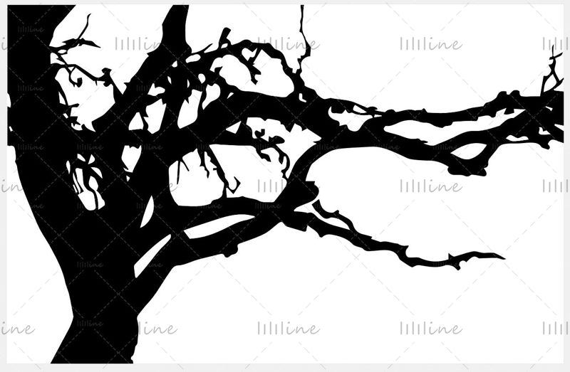 Vector de contorno de árbol