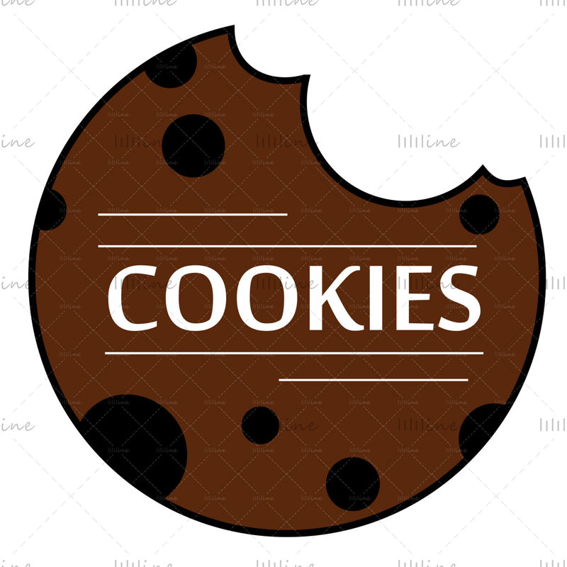 Ilustración digital de letras de mano de logotipo de cookies