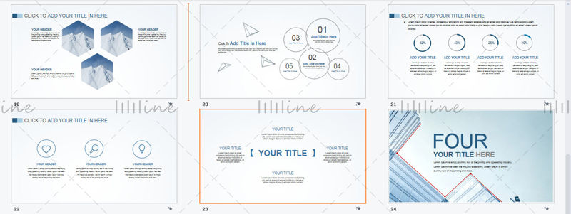 Year end work summary blue ppt Sliders Templates