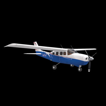 Трехмерная модель винтового однокорпусного самолета