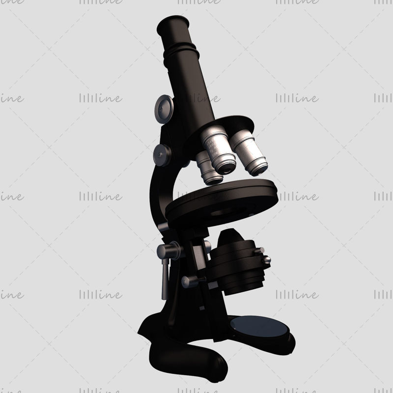 Modelo 3D de microscopio médico