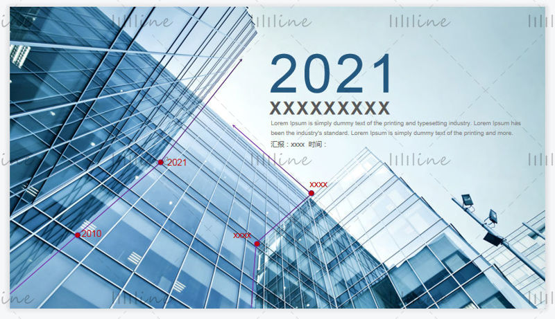 Year end work summary blue ppt Sliders Templates