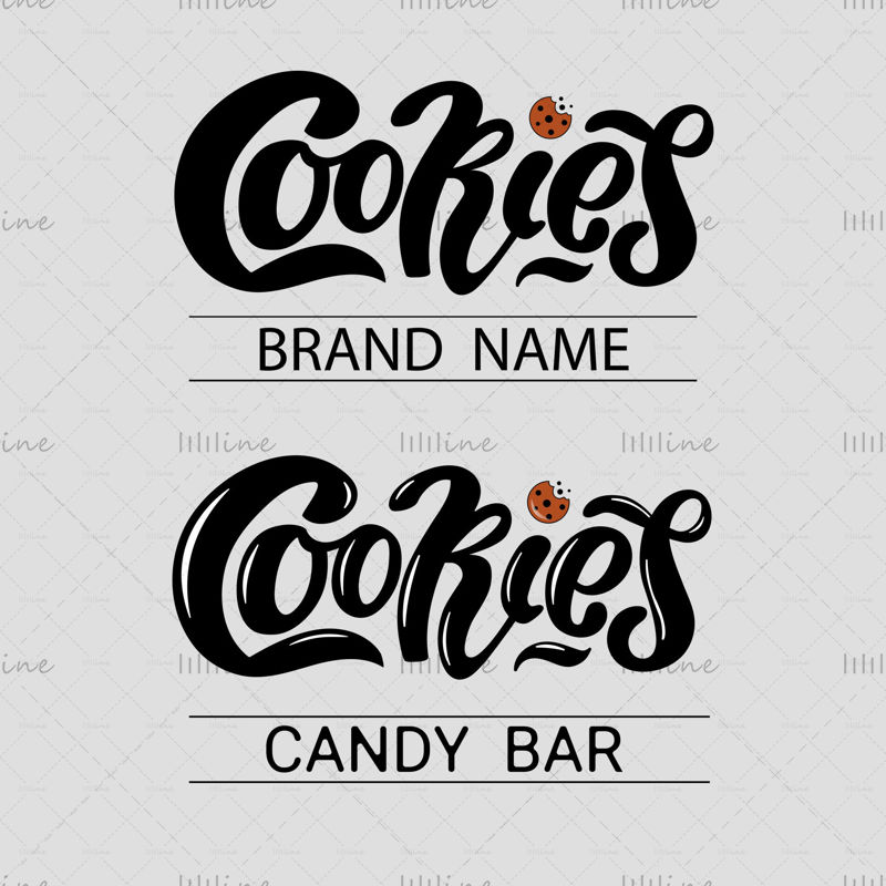 Nom de la marque des cookies et logo de la barre chocolatée