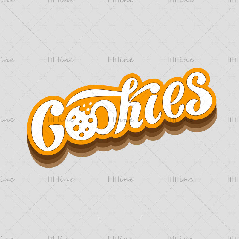 Cookies logo håndbokstaver, digital illustrasjon