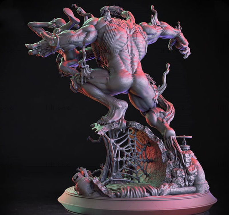 Pókember vs Venom 3D modell STL 3D nyomtatáshoz CNC faragott 3D nyomtatási modell