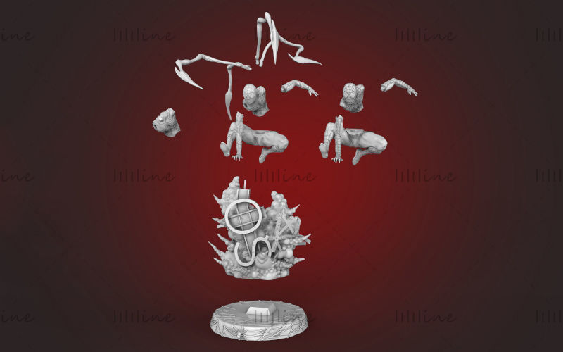 Spiderman statue 3D model STL for 3D Printing 3D print model