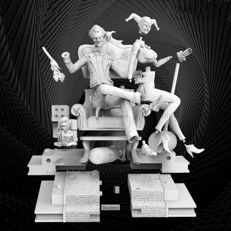 Joker and harley quinn 3D model for 3D Printing 3D print model