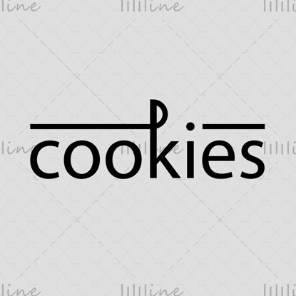 Бисквитки лого стилна линия ръчно надпис