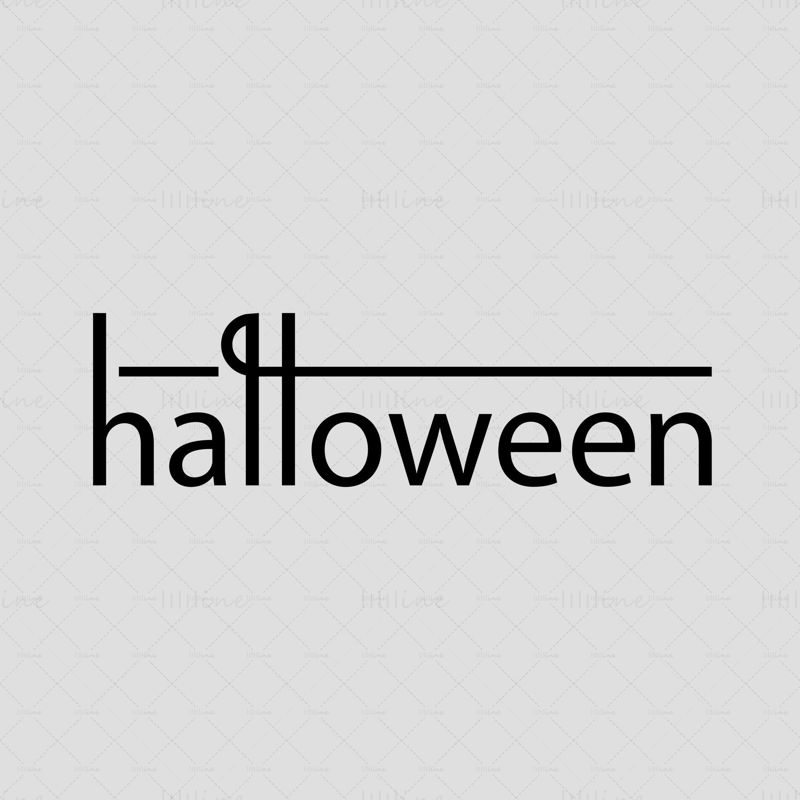Logo di Halloween elegante linea scritta a mano