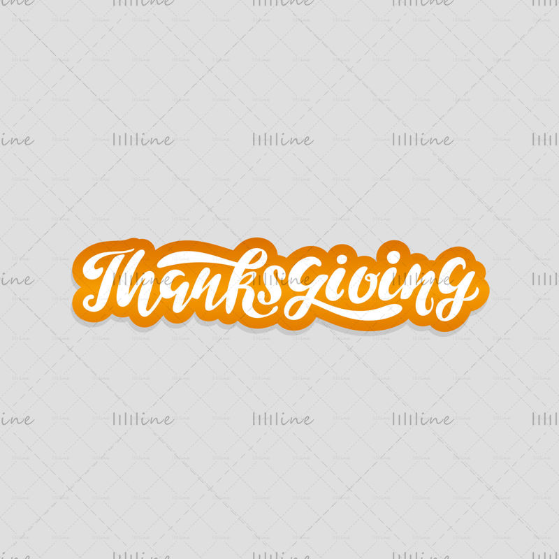 Lettrage élégant de main de logo de jour de thanksgiving