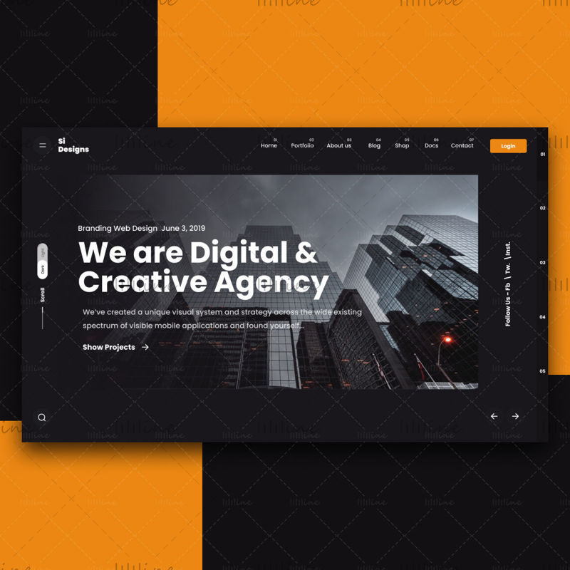Creative Agency Web Hero Design UI UX Design