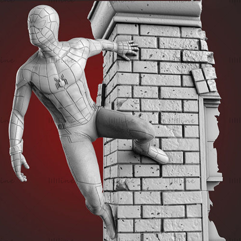 Человек-паук 3D модель STL для 3D печати ЧПУ Резьба Рельеф
