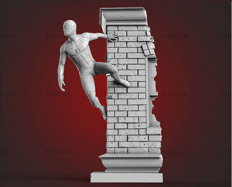 Spider man 3D modello STL per stampa 3D CNC Carving Relief