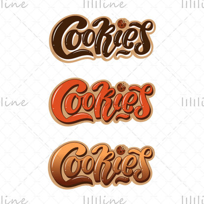 Cookies, stylish volume 3d hand lettering