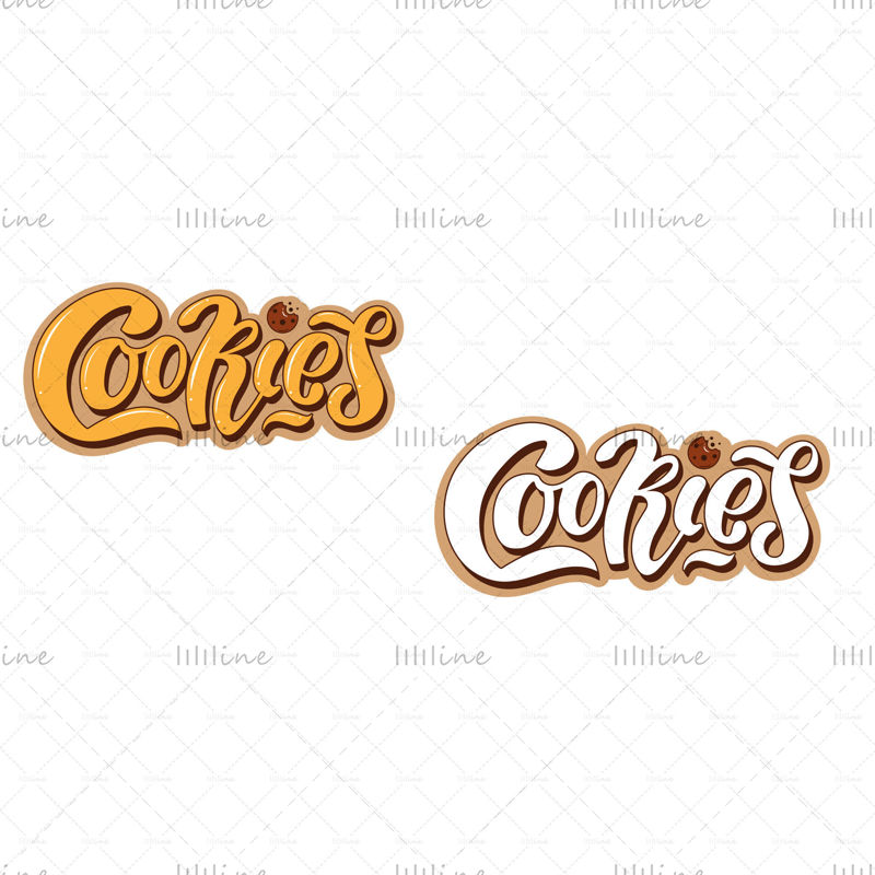 Cookies, trendy volume 3d hand lettering