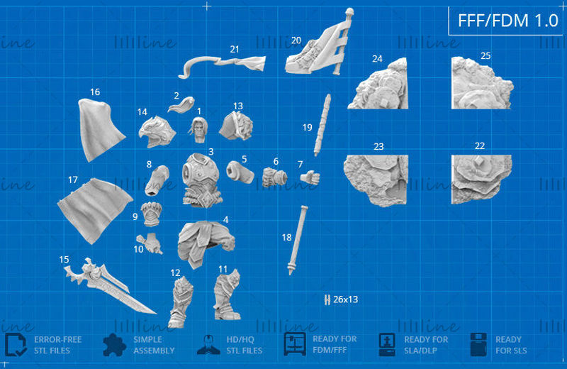 魔兽瓦里安·乌瑞恩3D模型用于3D打印CNC雕刻机STL文件