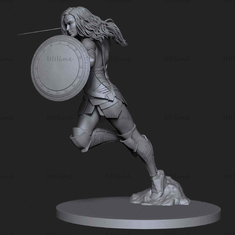 神奇女侠雕像 3D 模型用于3D打印CNC雕刻