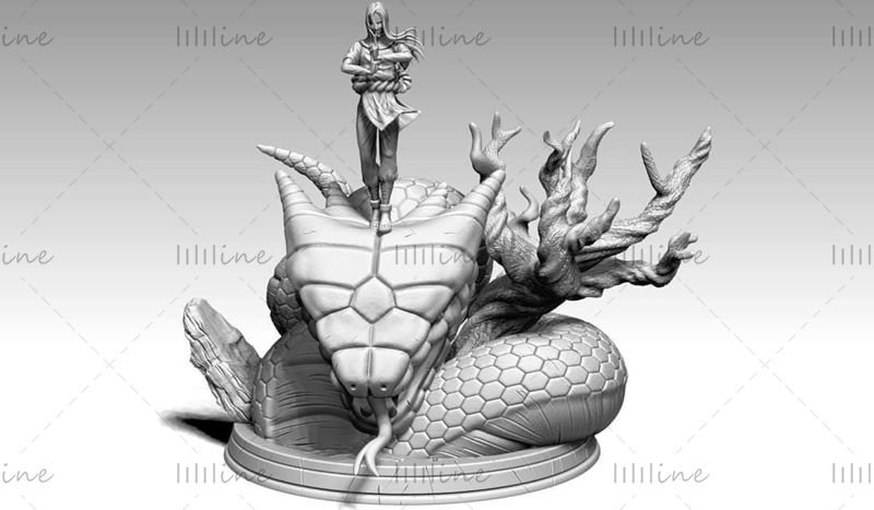 Archivo Stl del modelo de impresión 3D de Naruto Orochimaru para enrutador CNC de impresión 3D
