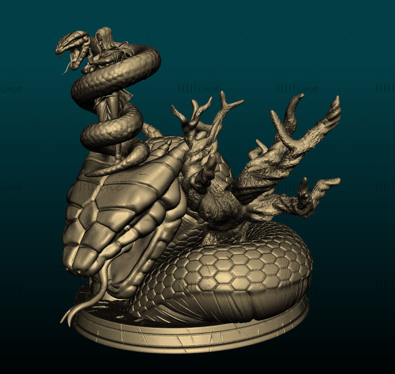 Mythological SNAKE - 3D Model Animated