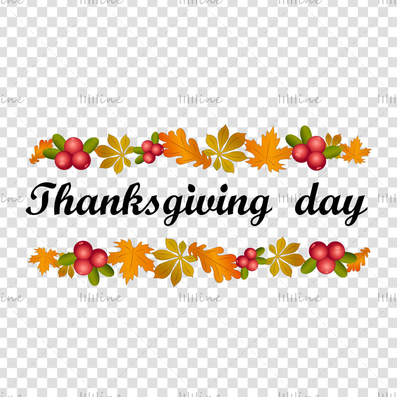 Letras elegantes à mão com o logotipo do Dia de Ação de Graças