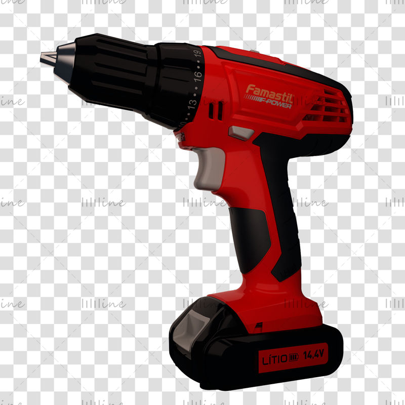 3D Model of Handheld Electric Drill