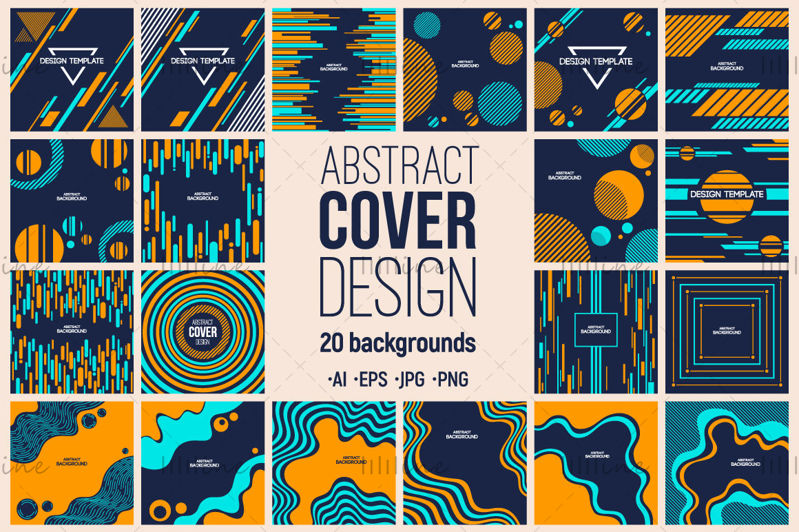 20 plantillas de diseño de portada abstracta