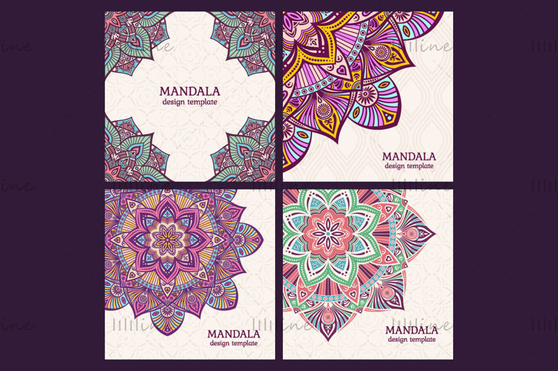20 greeting vector card with mandala