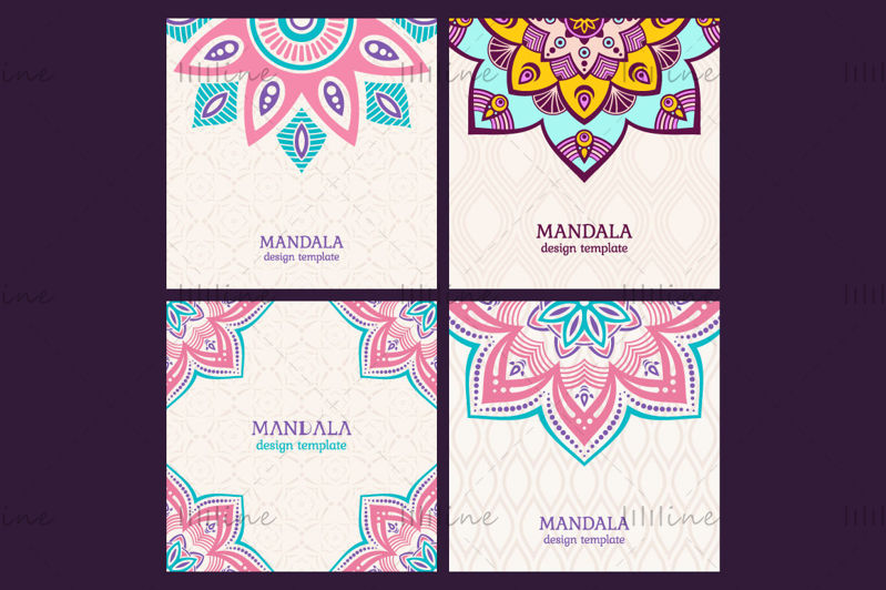 20 greeting vector card with mandala