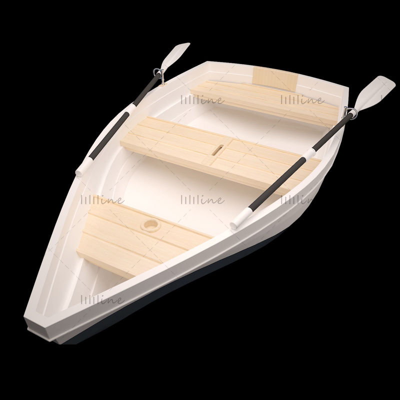 نموذج ثلاثي الأبعاد لقارب خشبي