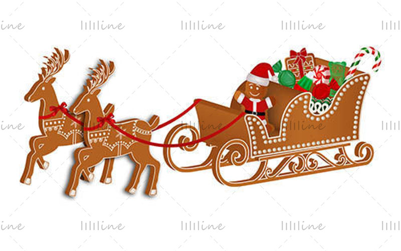 The sled reindeer gingerbread man